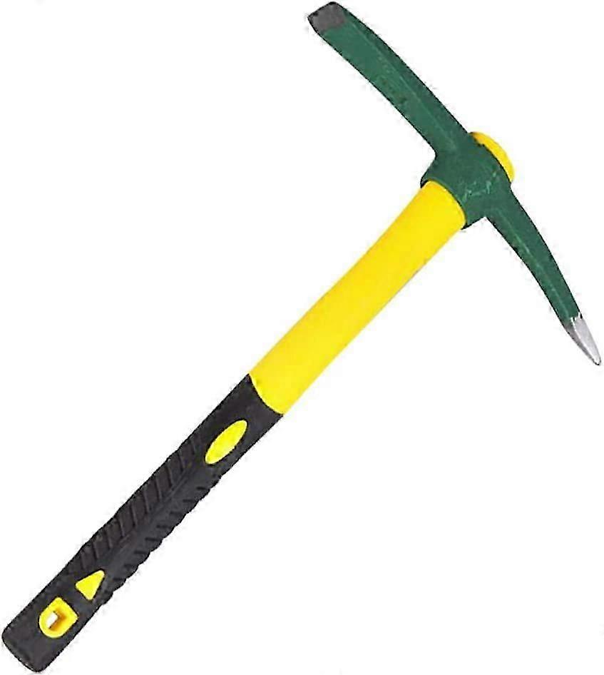 Mockock مع مقبض بلاستيكي معول اختيار Mockock Pick Ax Hoe لأسرة زهرة الحديقة زراعة التنقيب عن التخييم (L - أخضر)