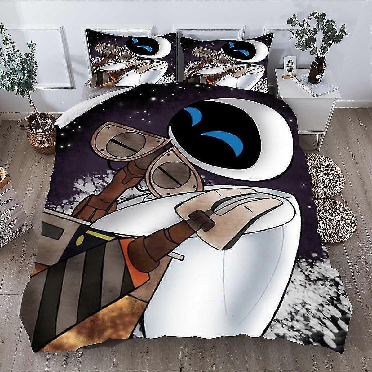 B351 Lençóis WALL-E Eva Robot Cartoon Conjunto de Cama Capa de Edredão 3D Impressão Digital Conjunto de Quarto Soft Home Textile 100% Poliéster Conjunto de Cama Shee