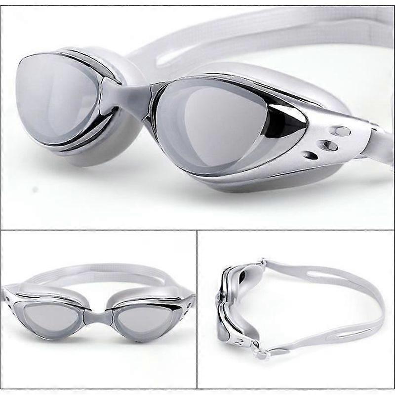 Mirrored Swimming Goggles with Unisex Coating Anti Fog Anti UV Pool Waterproof Swimming Glasses