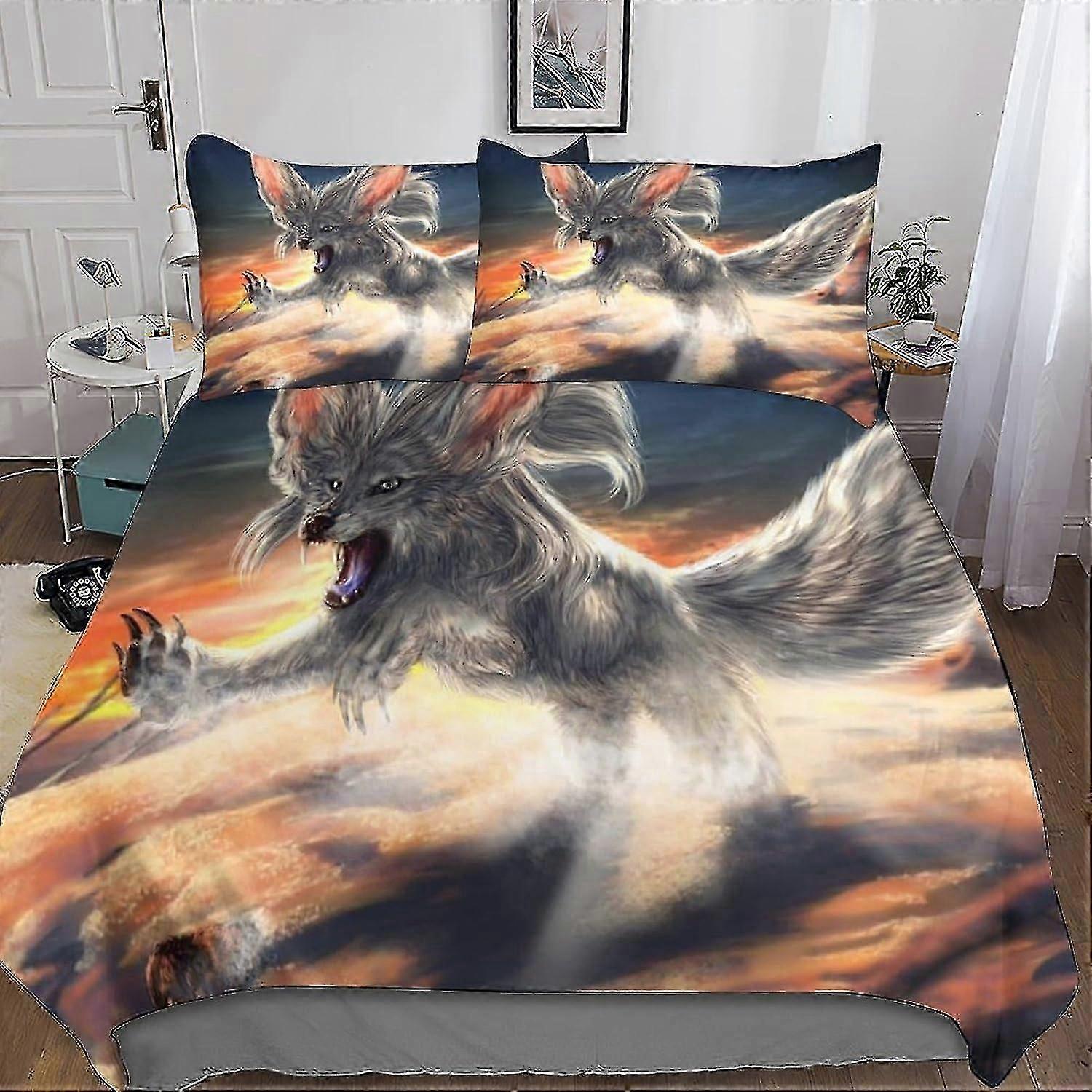 o4534 Lakan Tecknad Djur Tryckt Påslakan Set Barn för Tonåringar Vuxna Sängkläder Set 3-delat set Ultra Soft Microfiber Täcke Täcke Wit