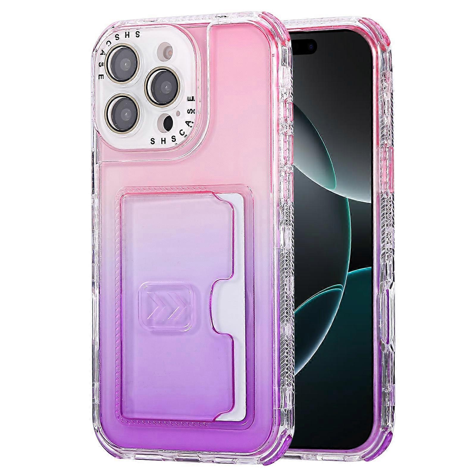 Gradient Color TPU + PC Card Slot Full Coverage Phone Case
