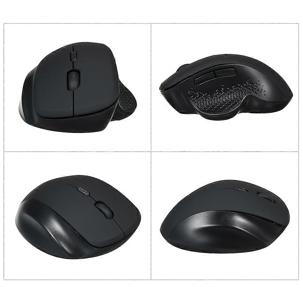 2.4G Wireless Optical Vertical 6 Keys Ergonomic Office Mouse 3 Adjustable movement speed Comfortable Hand Feel for PC Laptop Black