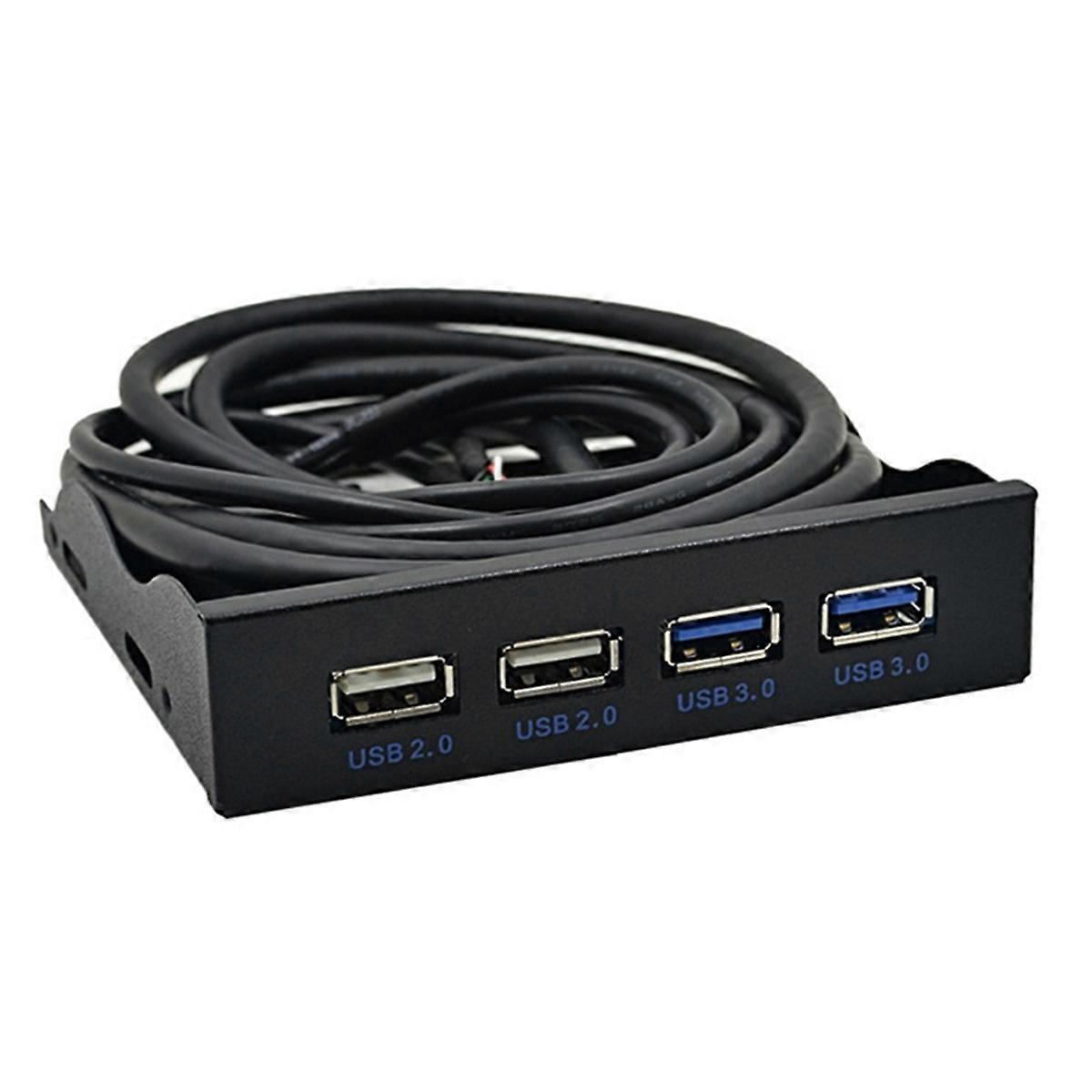 USB Front Panel, High Speed 4 Ports 2 USB 3.0+2 USB 2.0 Hub, 19PIN/9 Pin 3.5 Inch Front Panel Connec