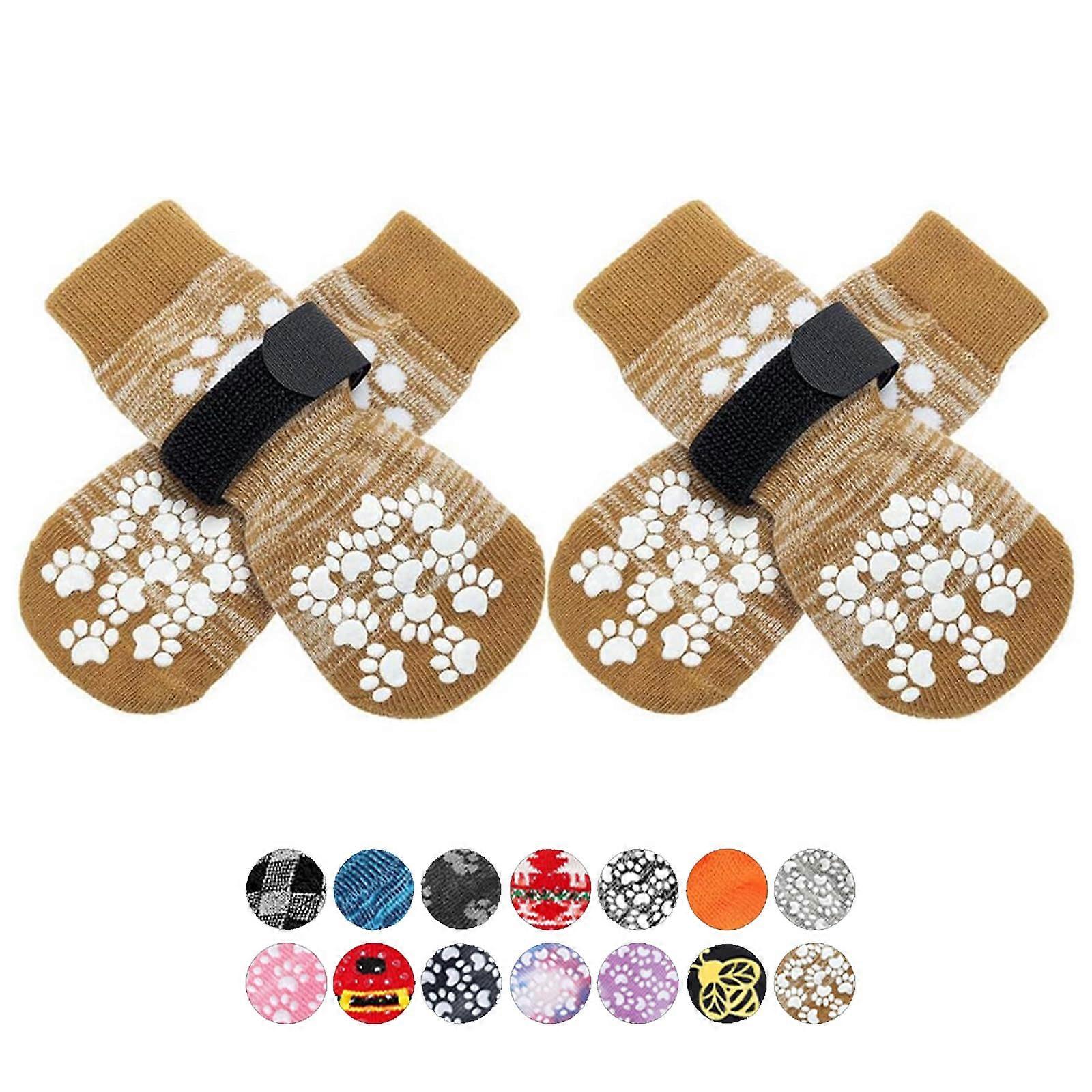 Anti-Slip Dog Socks for Claw Protection, Durable Dog Booties for Hot Sidewalk, Adjustable Size, Breathable Material