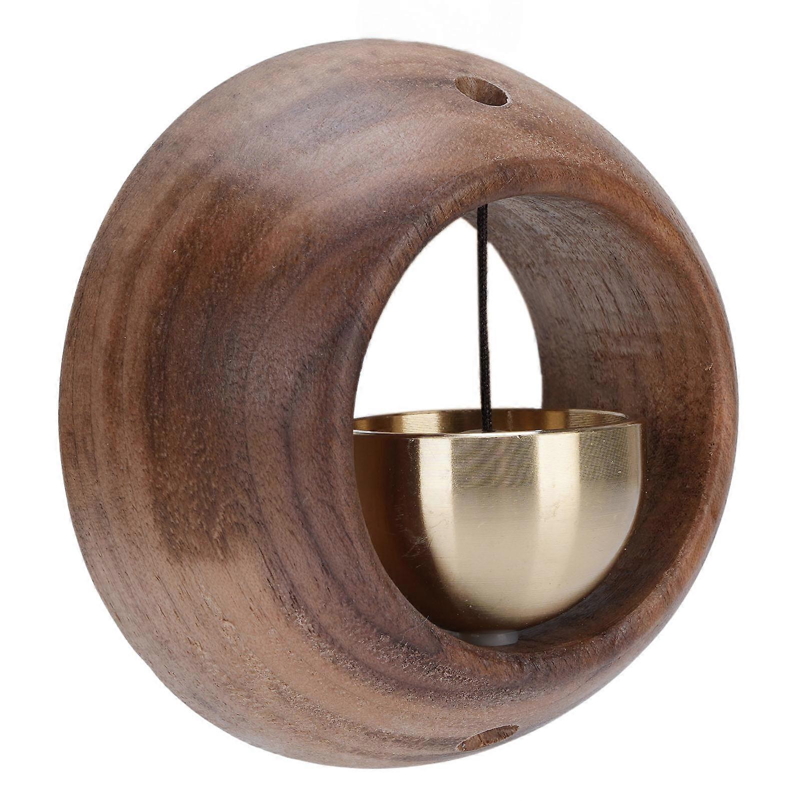 Door Opening Bell with Walnut & Copper, 90g, Double-Sided Tape