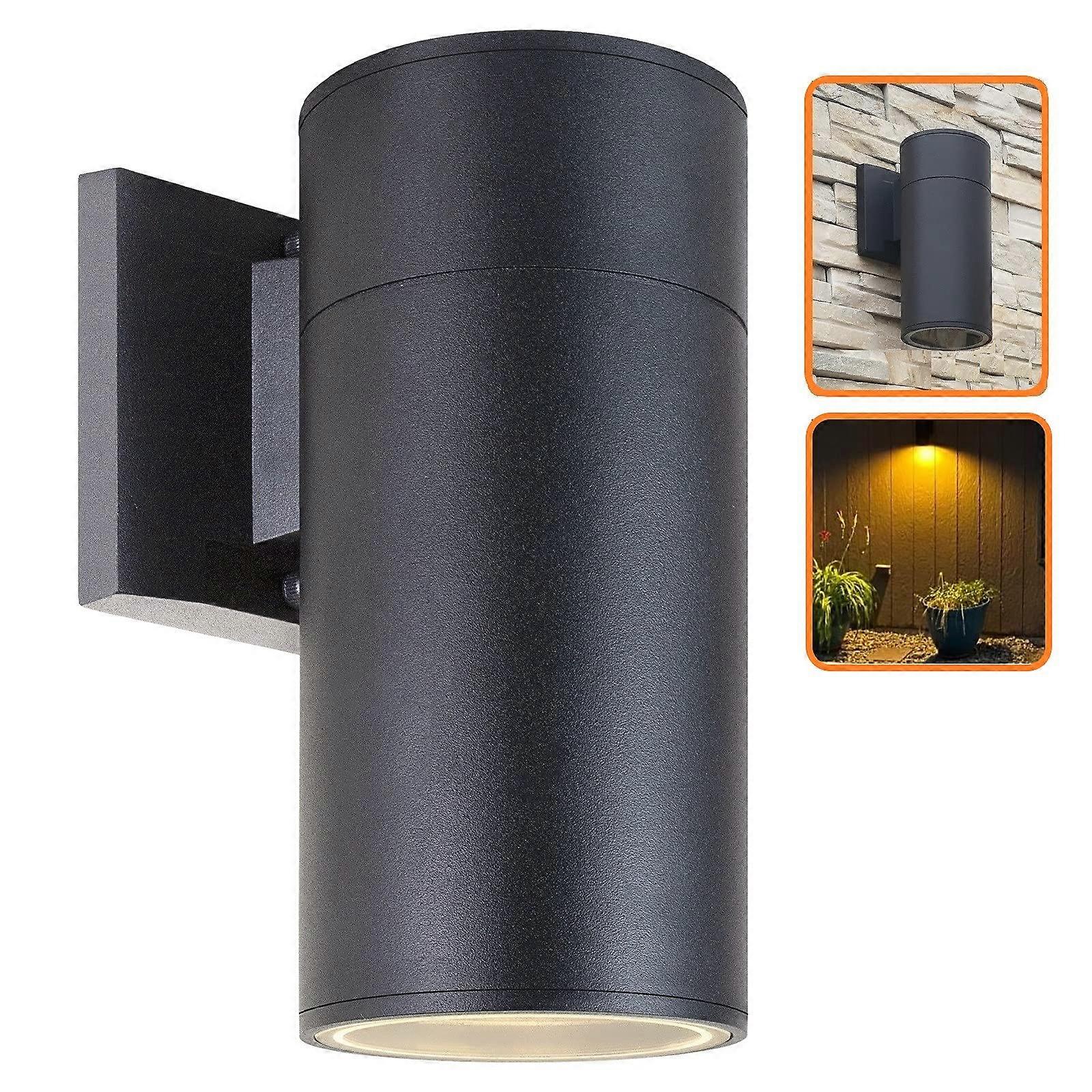 Outdoor Wall Light for Patio and Garage, Waterproof LED Fixture, Modern Design, 100W Equivalent, Black Finish