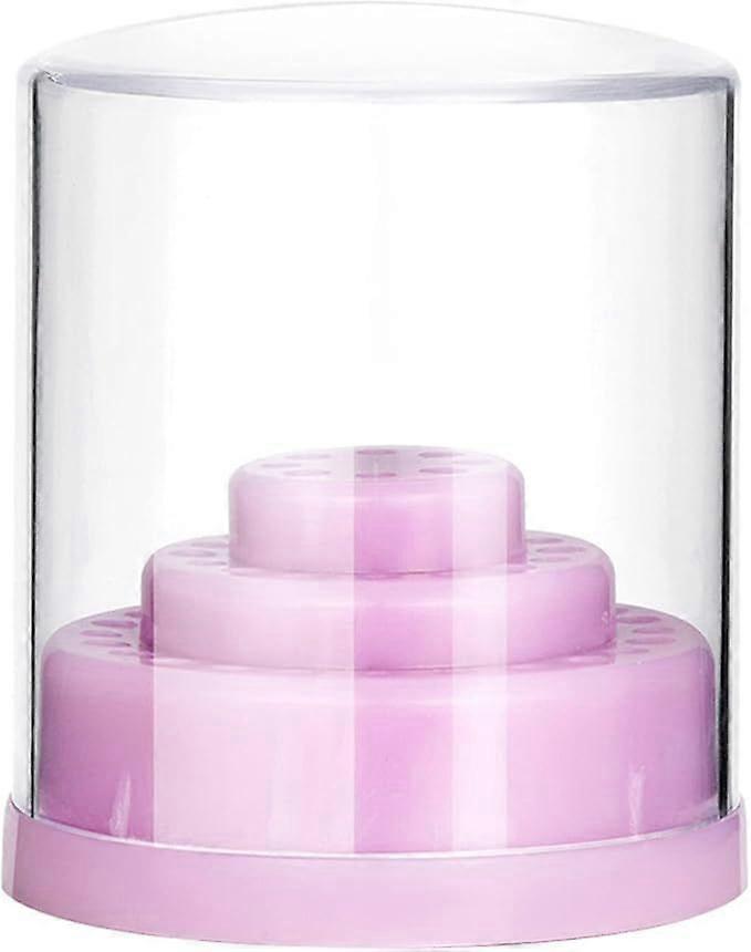 Nail Drill Bit Holder Stand Display Organizer Dust Proof Storage Container Box Case Tools for Home Use Or Nail Salon High Frequency Facial Compatible 