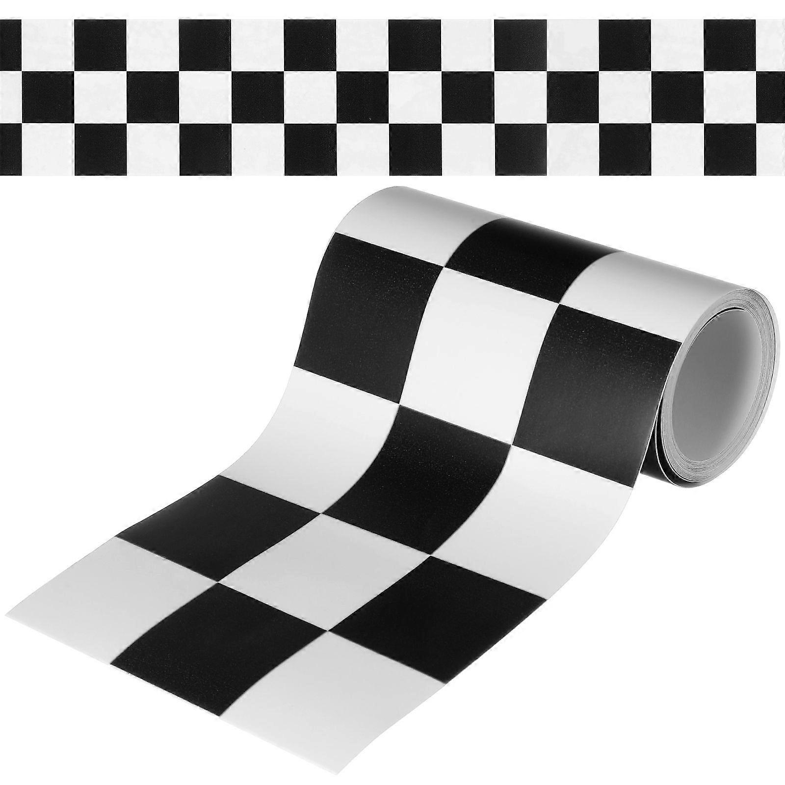 1 Roll Bulletin Board Border Checkered Wall Sticker Skirting Line Decal Decorative Bulletin Board Trim Home Decor