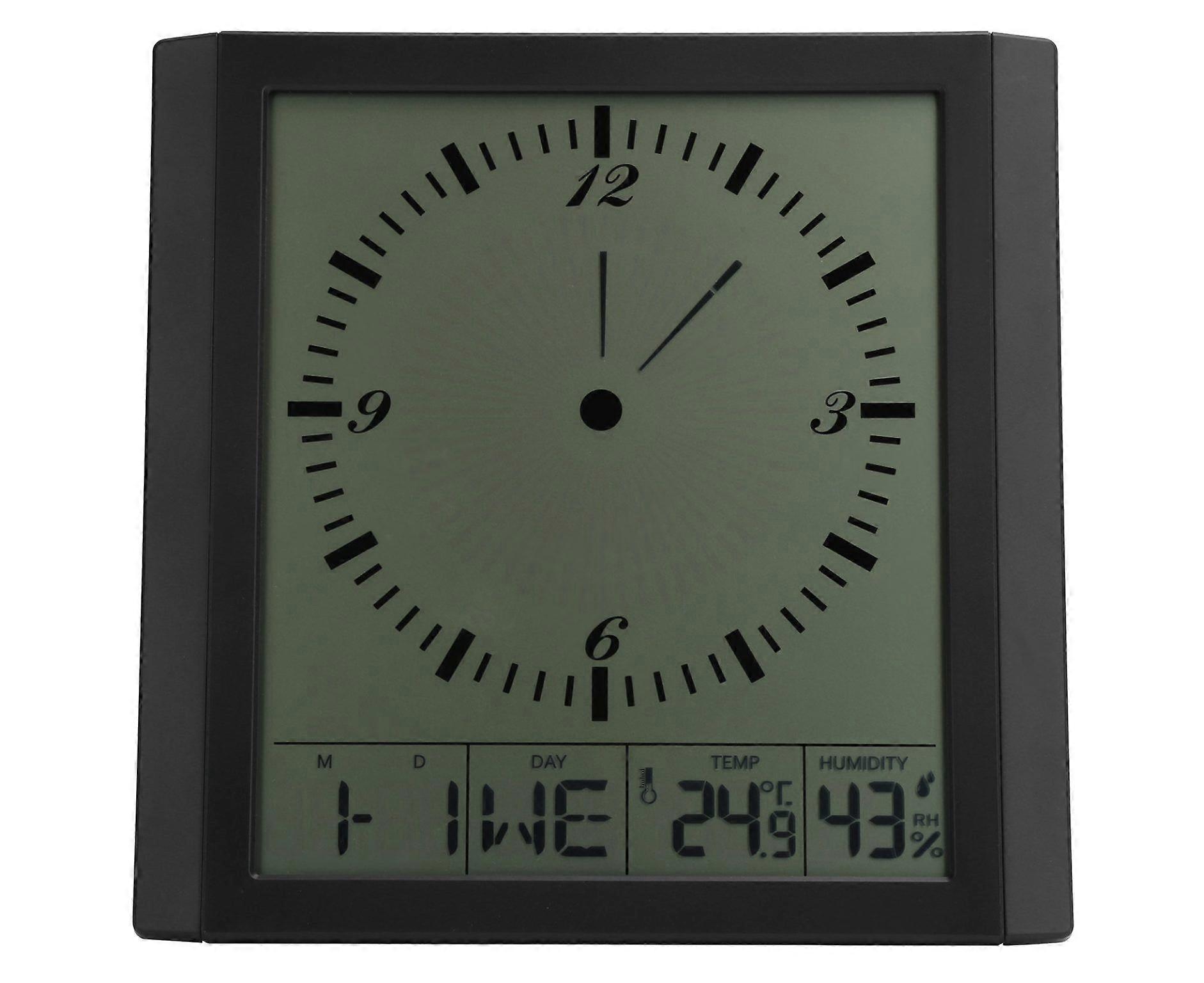 Stylish Multi-Function Wall Clock with Large Display, Temperature & Humidity - Perfect for Home & Office Decor