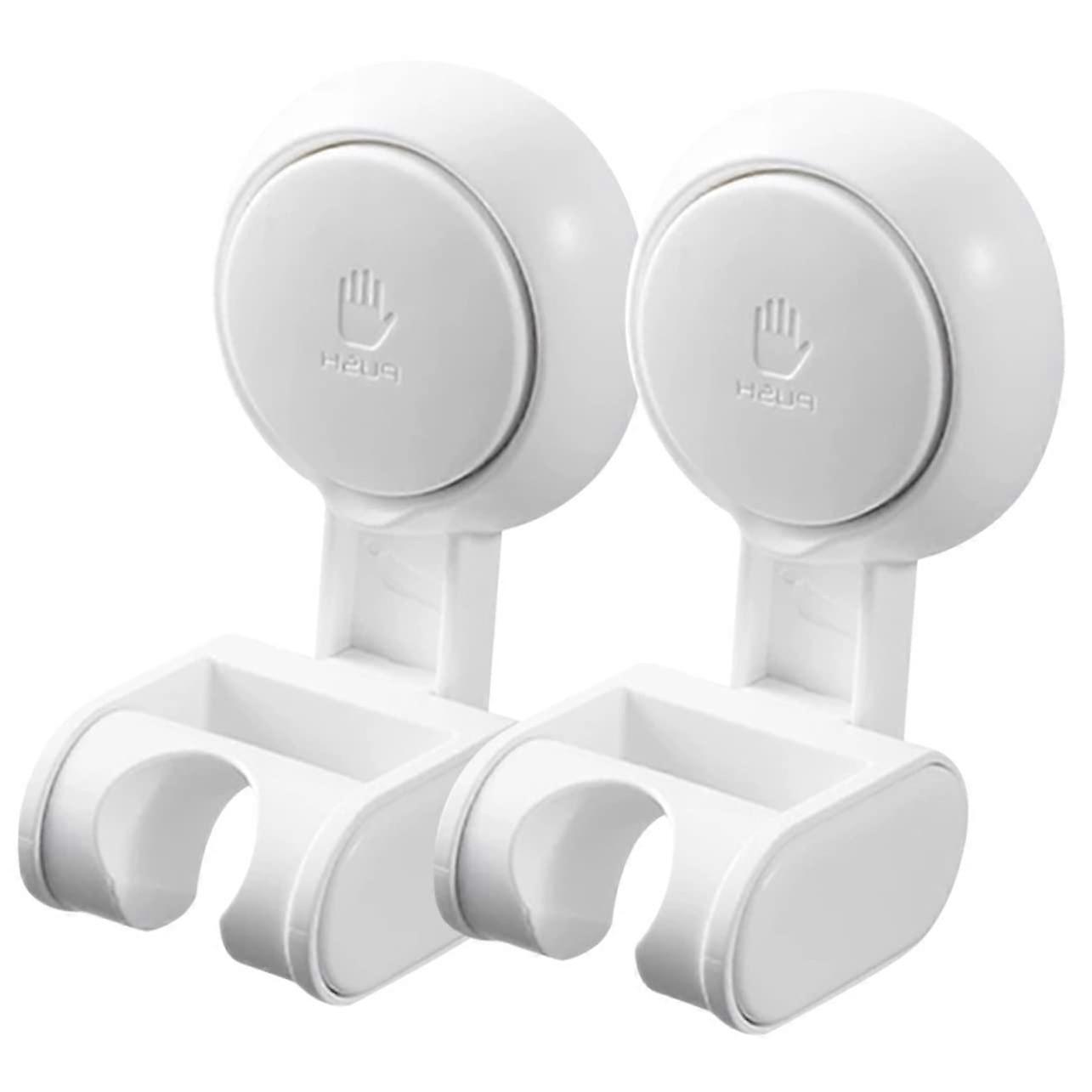 2Pcs Adjustable Handheld Bracket Wall Mounted Suction Cup Holder No Drill Installation Shower Wand Holder for Easy Access and Convenience