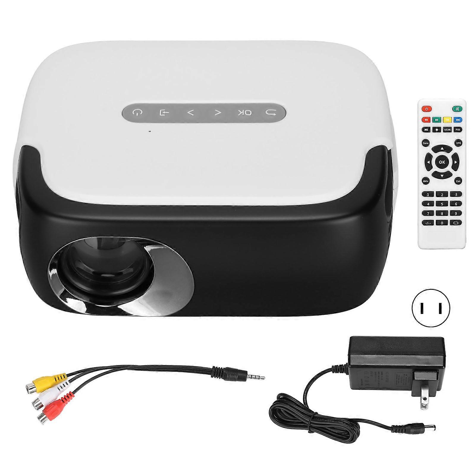 Portable LED Mini Projector with Remote - 100" Display, Home Theater, US Plug