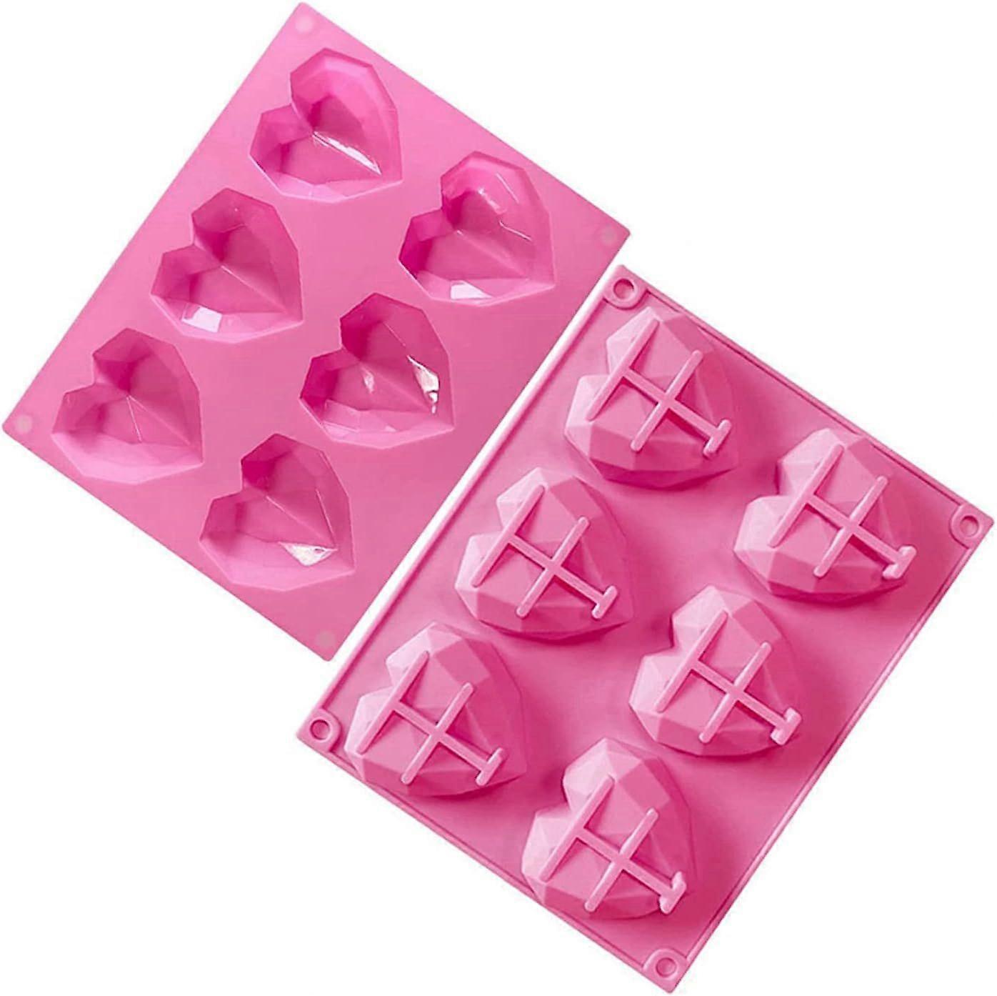 6-hulrum kærlighed hjerteformet silikone bageforme