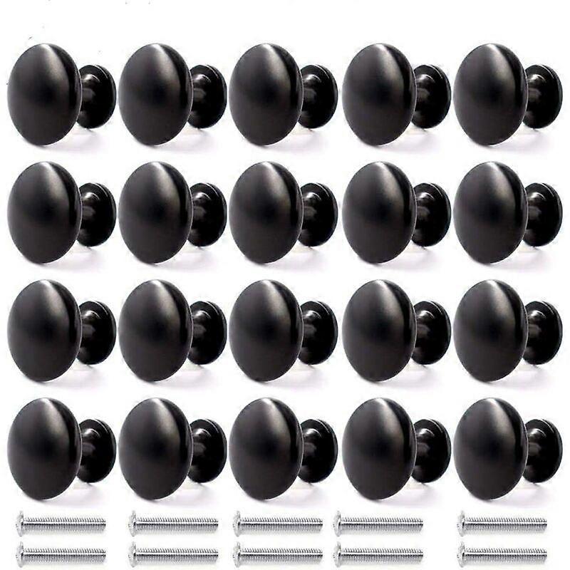 20PCS Door Knobs Drawer Knobs 30mm Vintage Handles Cabinet Cupboard Knobs for Kitchen Cupboards (Black)
