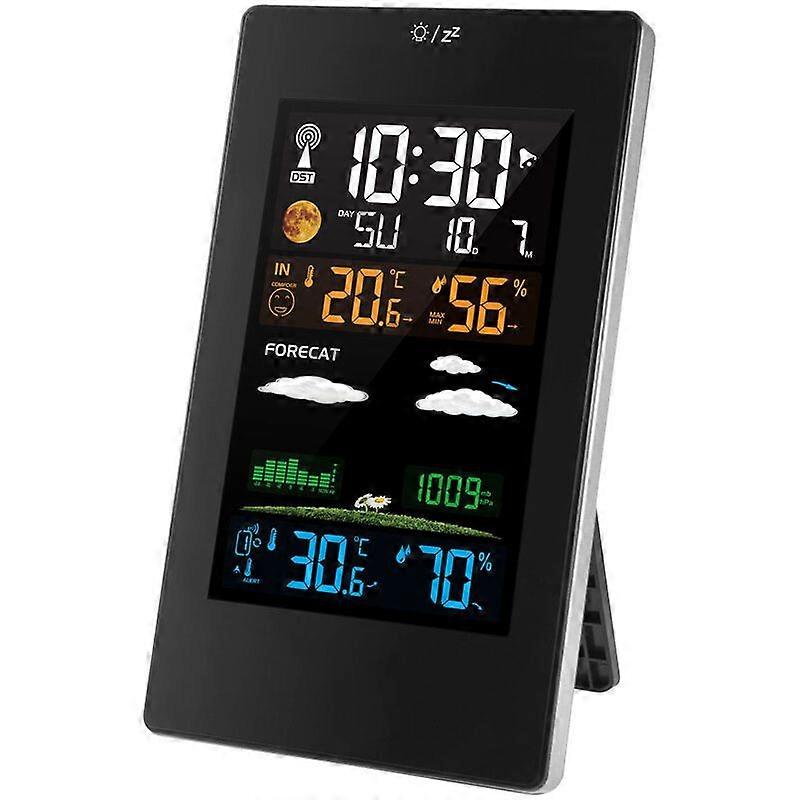 Color Wireless Weather Station with Outdoor Sensor, Indoor and Outdoor Hygrometer Thermometer, Multifunctional Weather Station with Moon Phase Weather