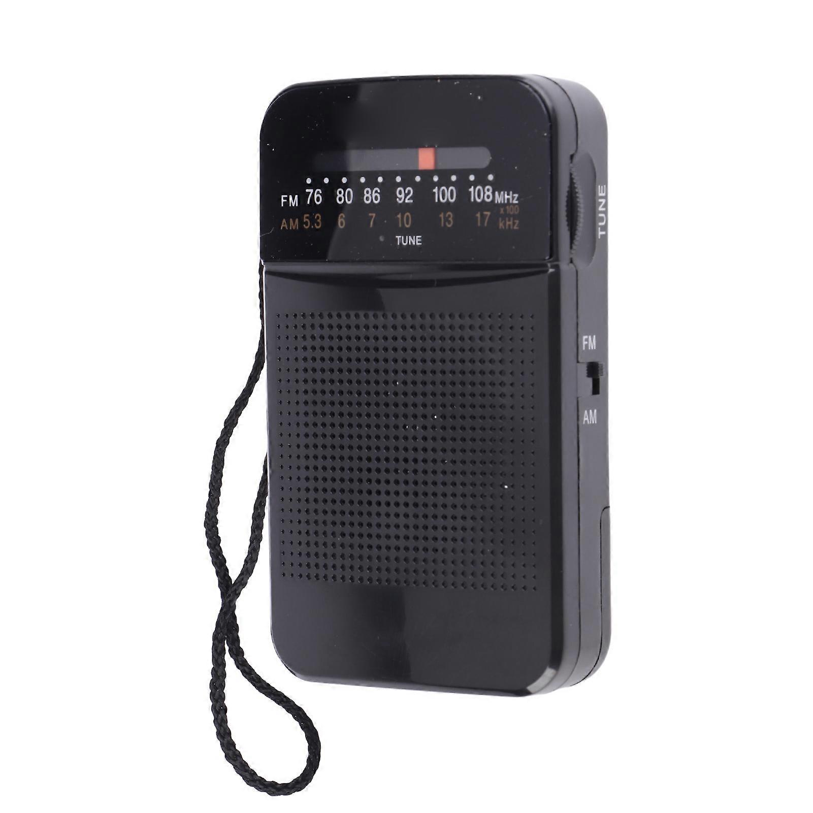 Portable AM FM Radio Black Color Headset Pluggable Built in Loud ...