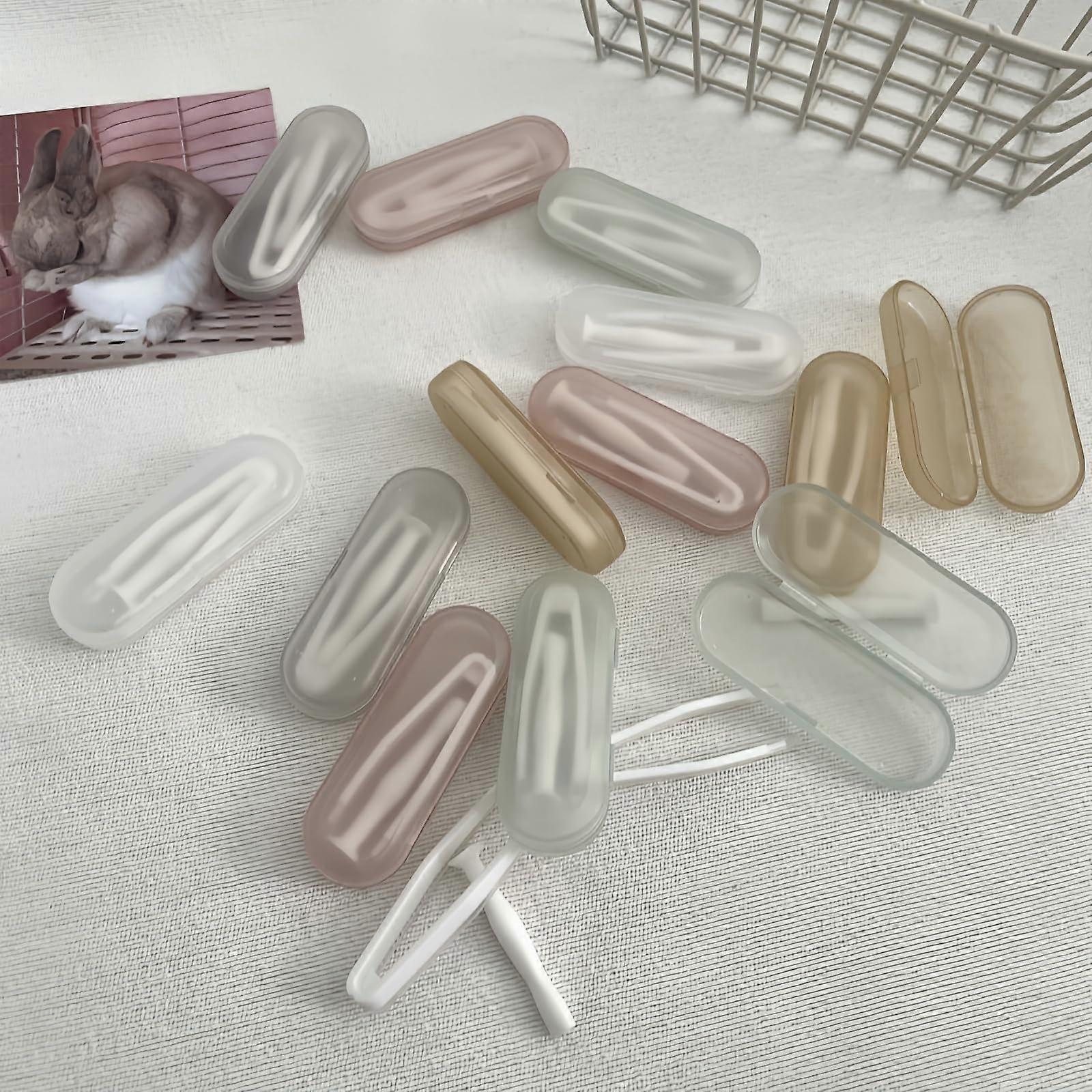Contact Lens Inserter/Remover Tool 10-Pack Portable Frosted Case Set With Soft-Tip Tweezer Assorted Colors