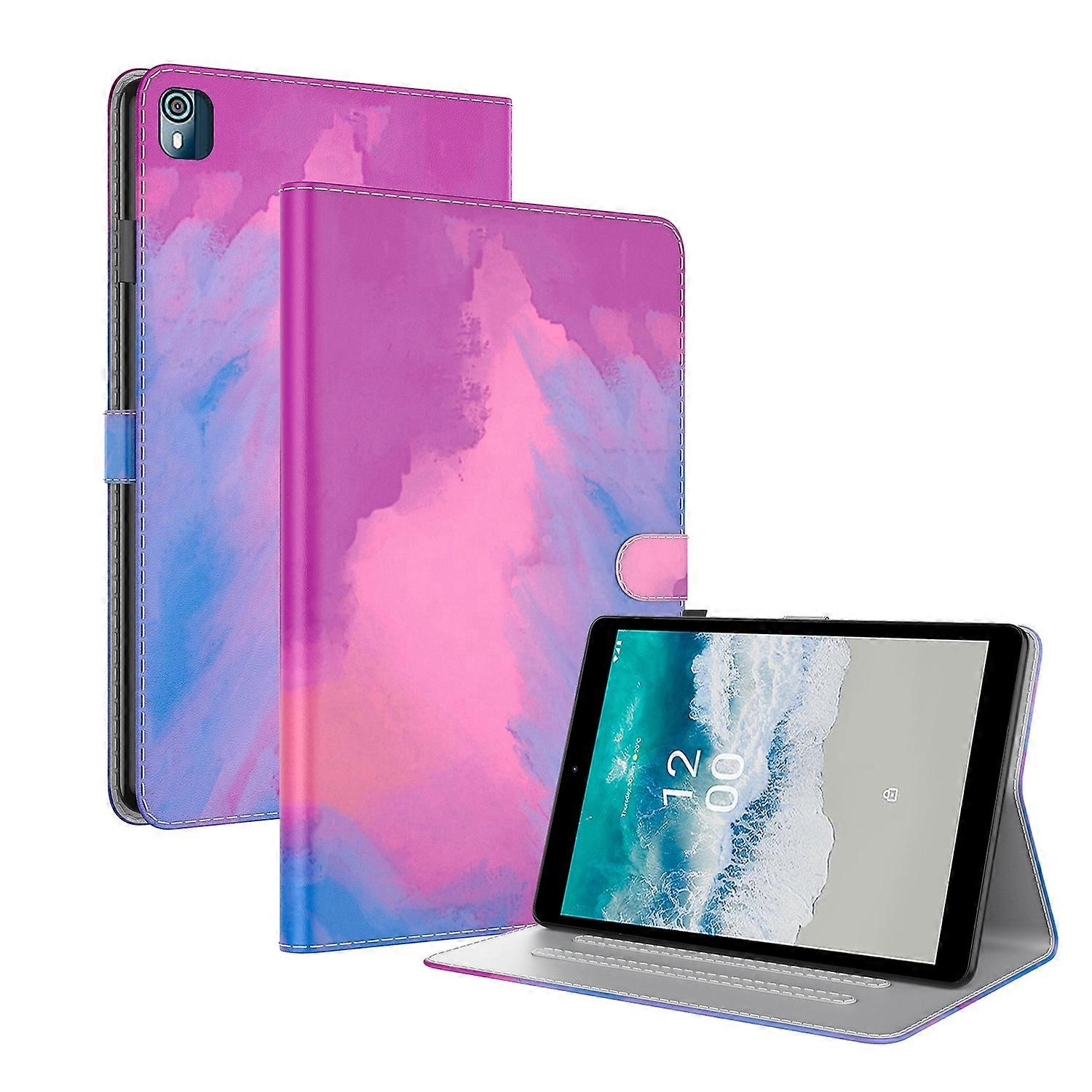 For Nokia T10 Watercolor Pattern Flip Leather Tablet Case