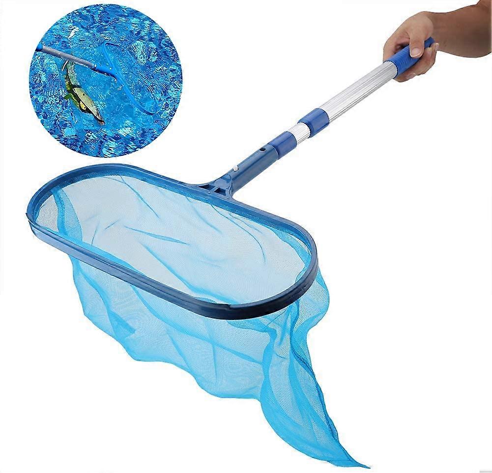 Pool Skimmer Net with Telescopic Pole Leaf Skimmer Mesh Rake Net for Fast Cleaning