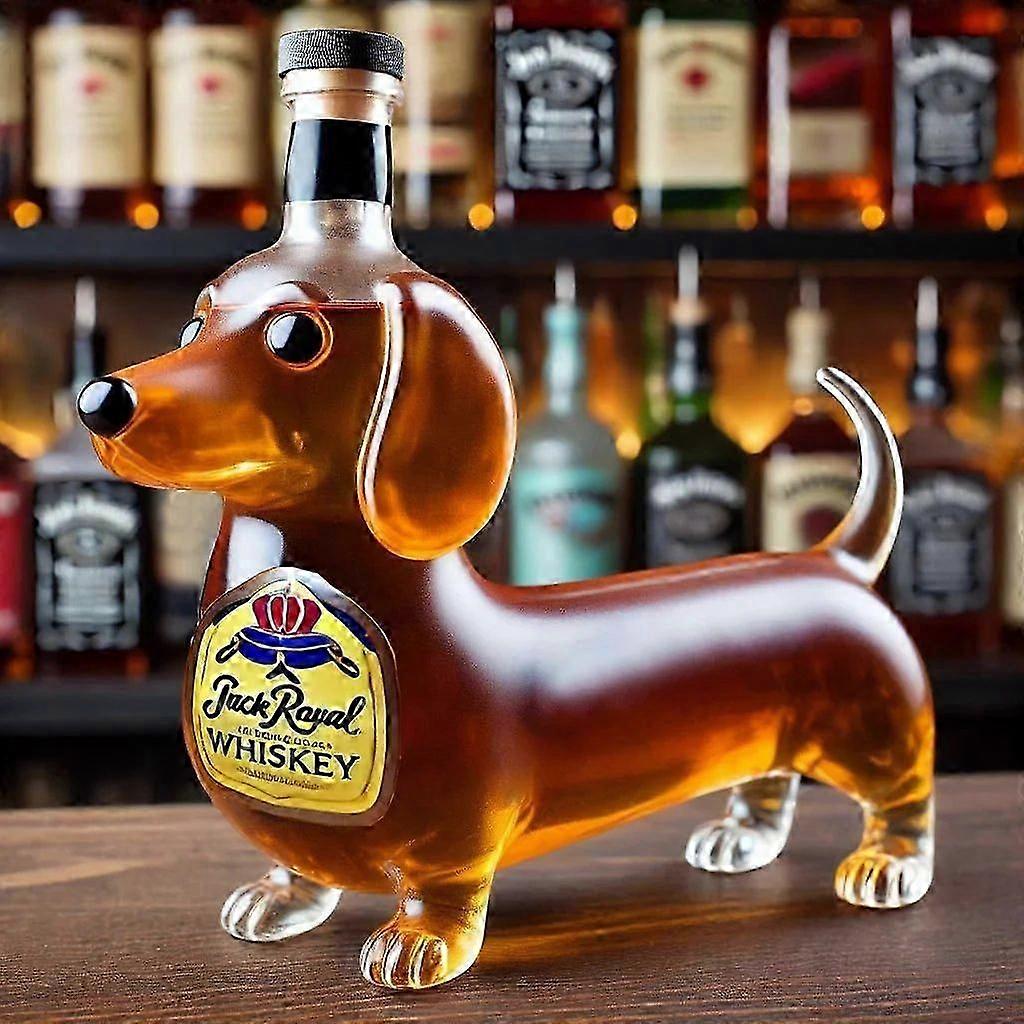 Μπουκάλι ουίσκι για σκύλους Dachshund, διασκεδαστικό μπουκάλι ουίσκι Dachshund, γυάλινα μπουκάλια κρασιού με άγαλμα Dachshund, διακόσμηση καράφας Dachshund, για μπαρ, σπίτι, γραφείο