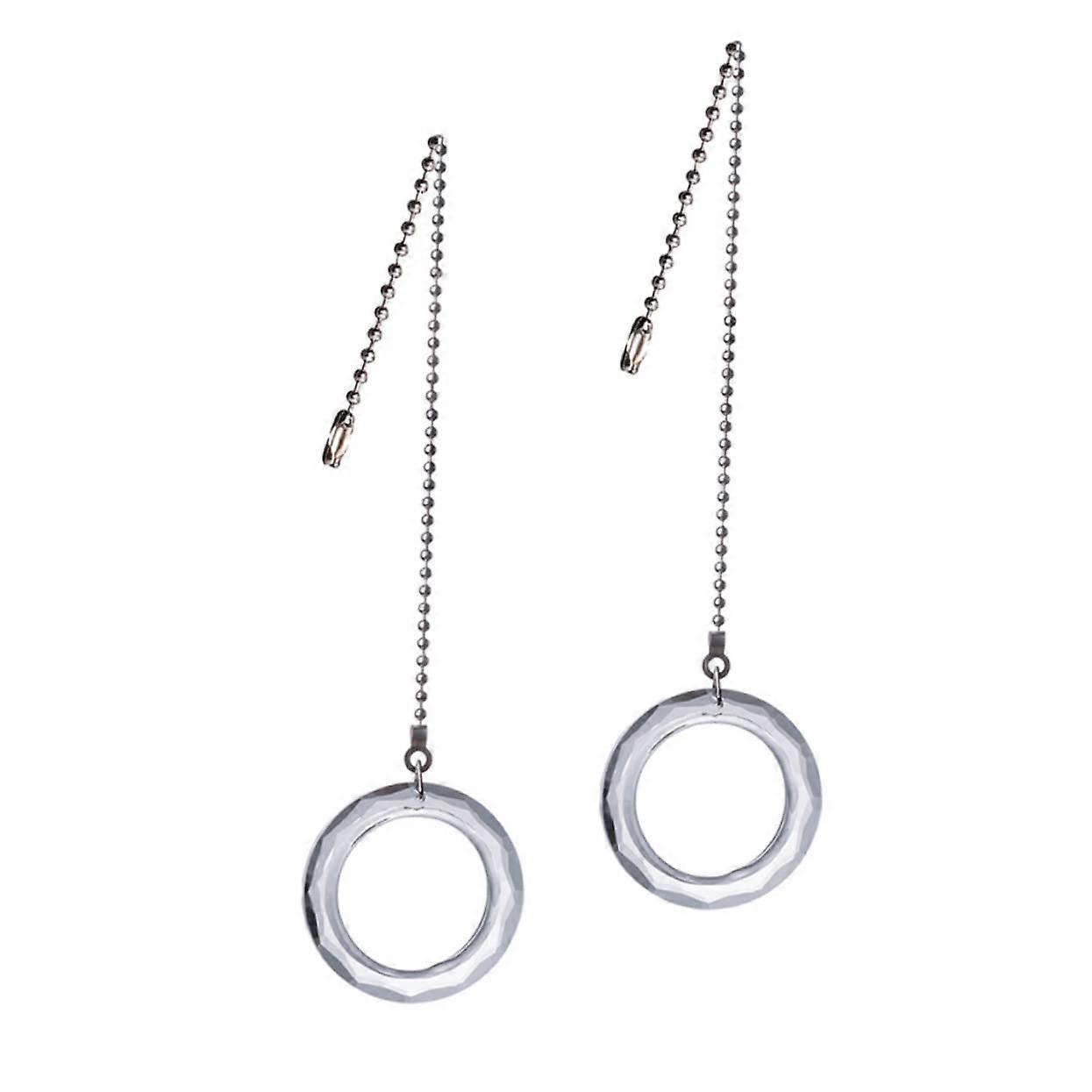 3sets Crystal Pendant Light Pull Chain Elegant Home Lighting Accessory for Ceiling Fans