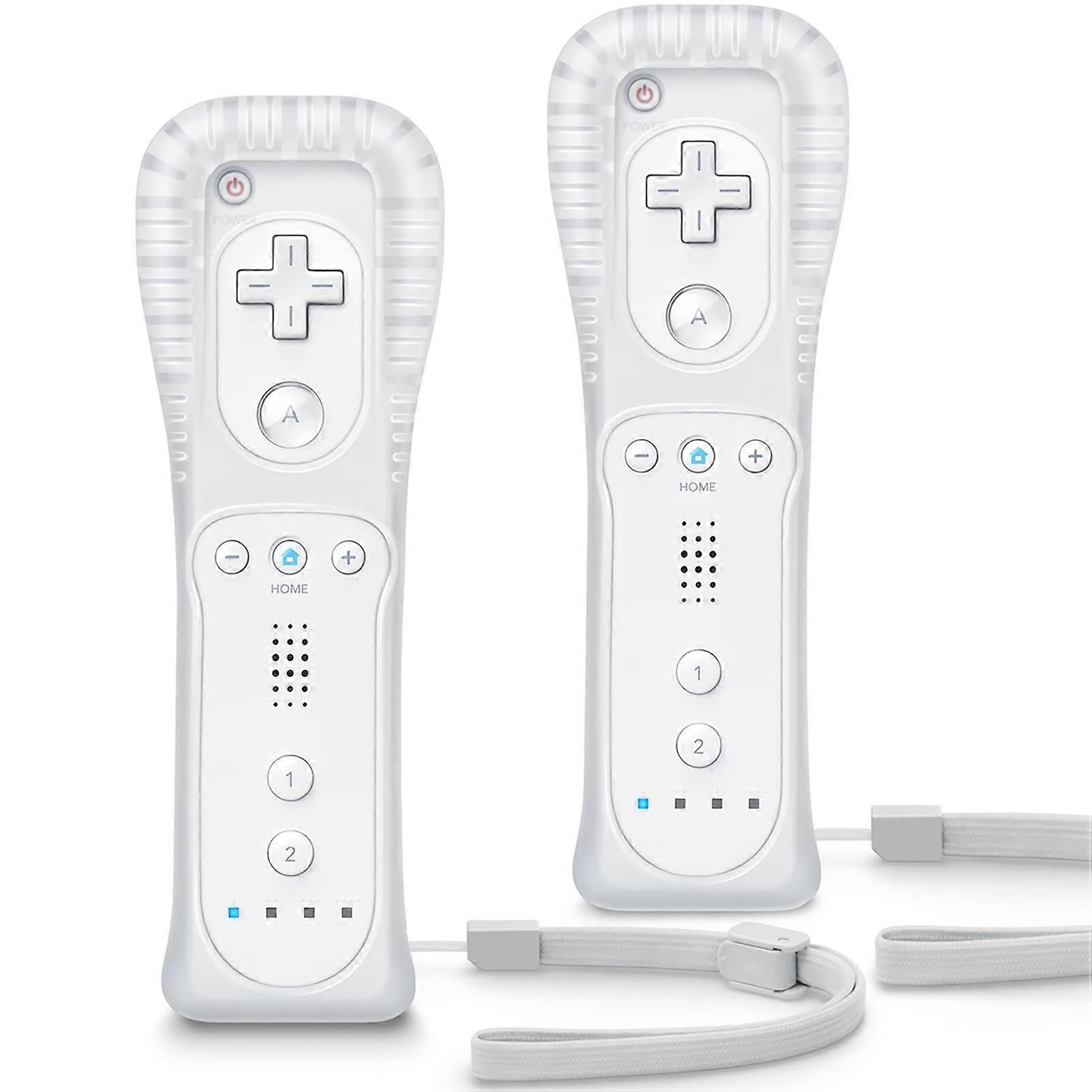 White Wii Controller 2 Pack for Wii U Compatible Gaming Accessories - Wireless, Classic Design, Ergonomic Grip