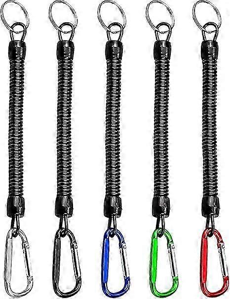 5 Pcs Stretchy Spiral Keyring Bungee Keyring Spiral Keychain