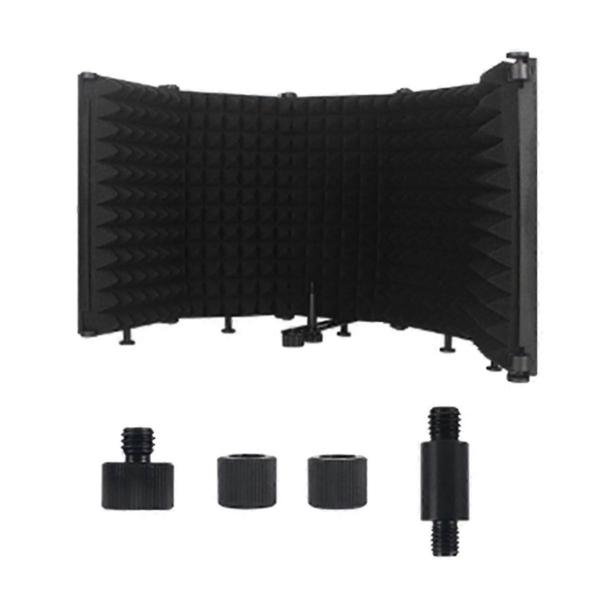 Adjustable 3 Panel Microphone Isolation Shield Foldable Studio Recording Mic Filter Mic Sponge Soundproof Shield