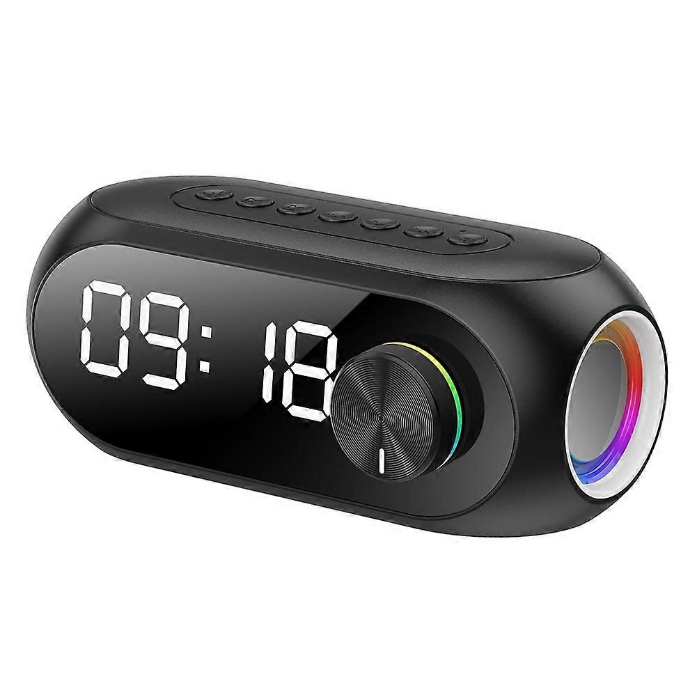 Alarm Clock Radio for Bedrooms with Color Night Light, Black