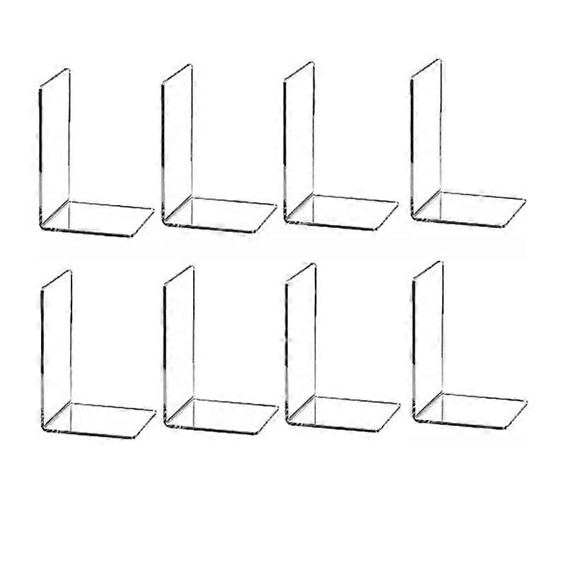 8 parent Bookends Acrylic Bookshelf L-Shaped Bookend Picture Book Album Compartment Board Stora