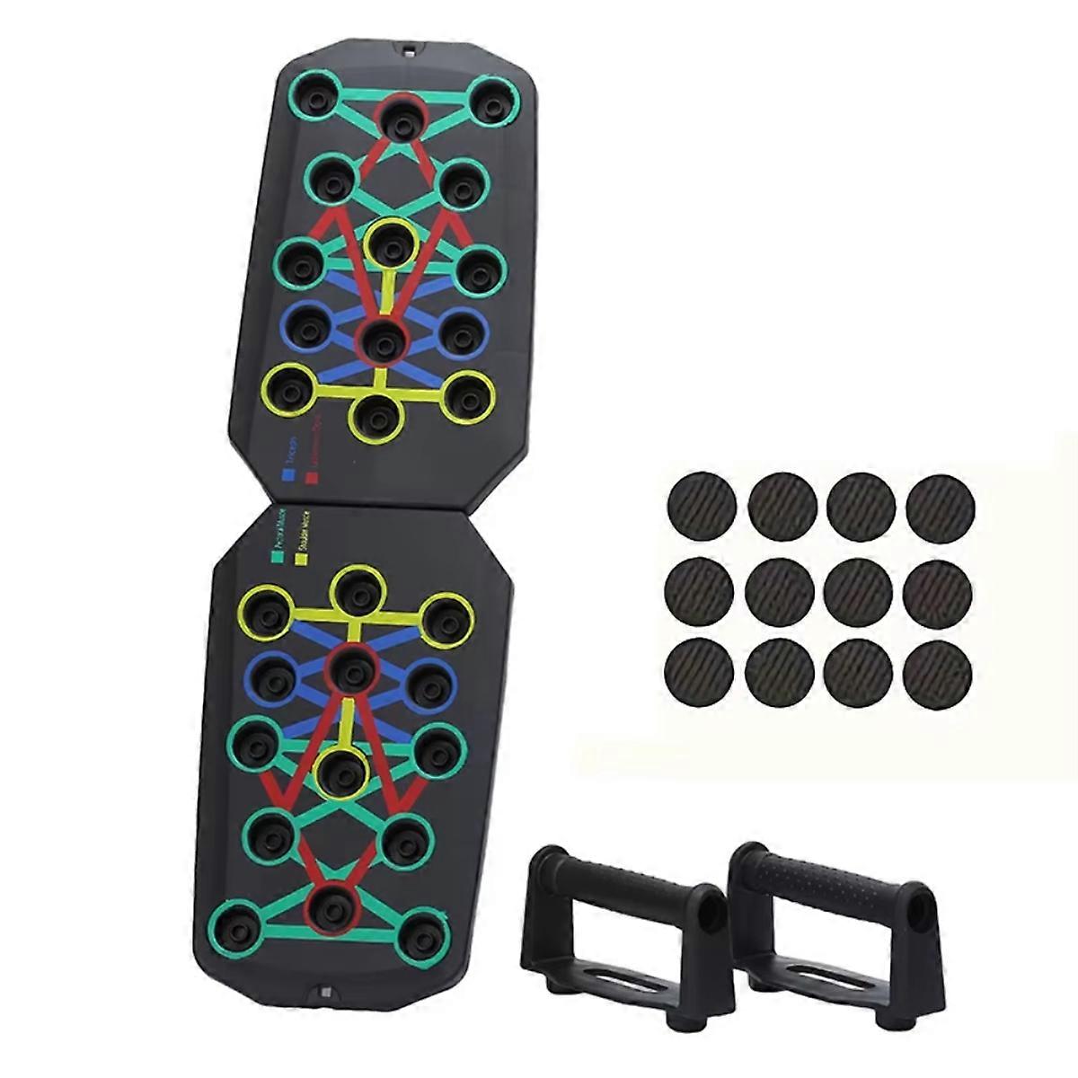 Portable Folding Push-Up Board, Multi-Functional Anti-Slip Mat with Handle, Home Fitness Exercise fo