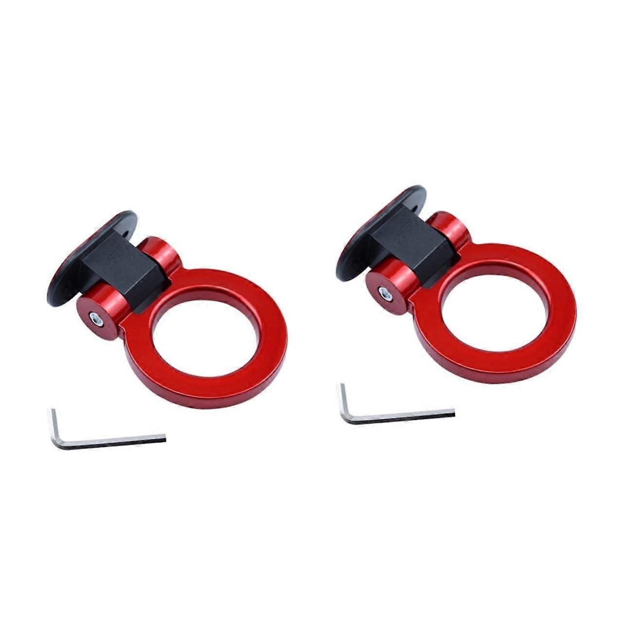 2pcs Car Tow Hook Decor Vehicle Modified Trailer Hook Sticker for Auto Exterior Styling Abs Material Compact