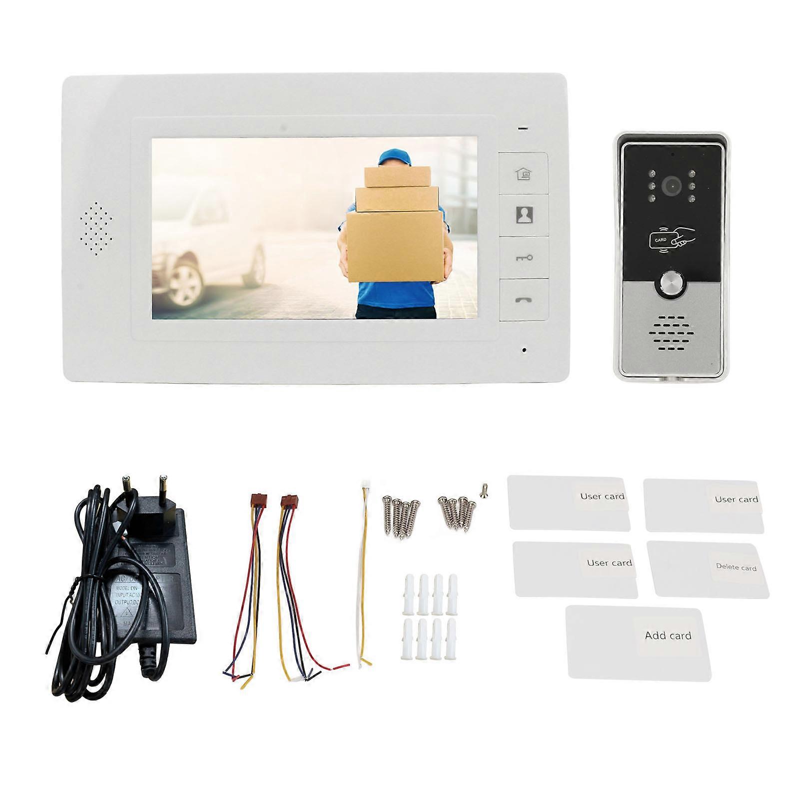 7" Wired Video Intercom System - Night Vision, Multi-Device, Easy Install, Secure Access