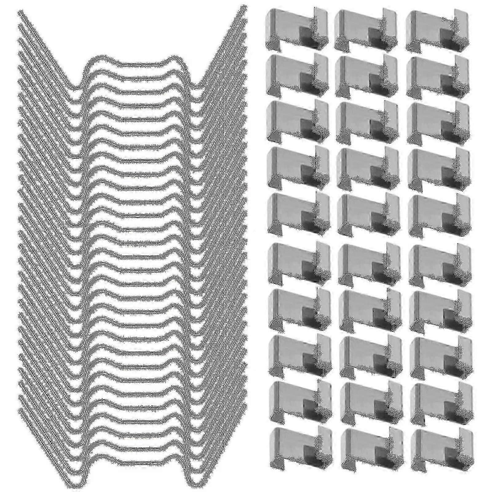 100 stk drivhusklemmer i rustfritt stål - Rustfri glassrutefesteklemmer for aluminiumsramme Structures_mm2 -CN-WR