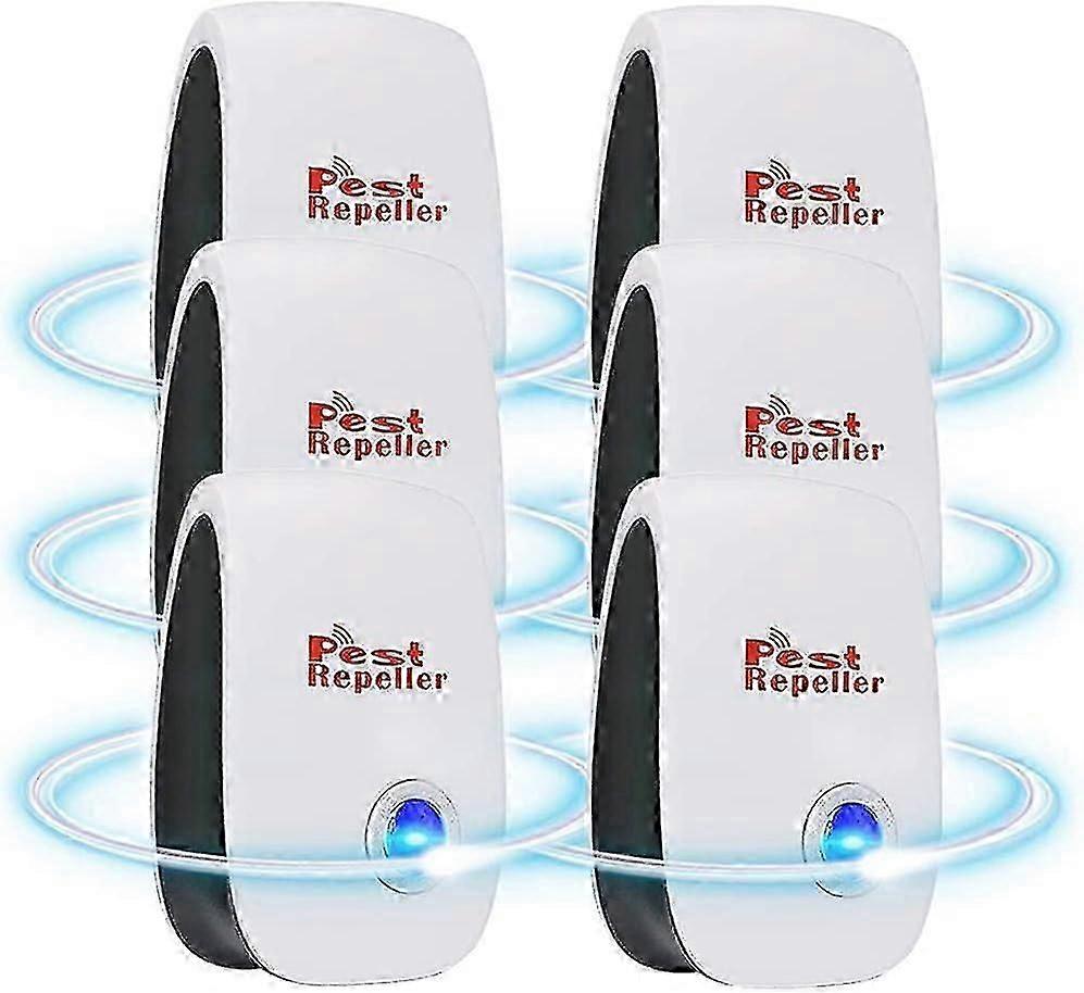 Ultrasonic Insect Rodent Repeller, 6 Pack Ultrasonic Rodent Repeller, Ultrasonic Pest Repeller, Ultrasonic Mosquito Repeller Anti Cockroach, Flies
