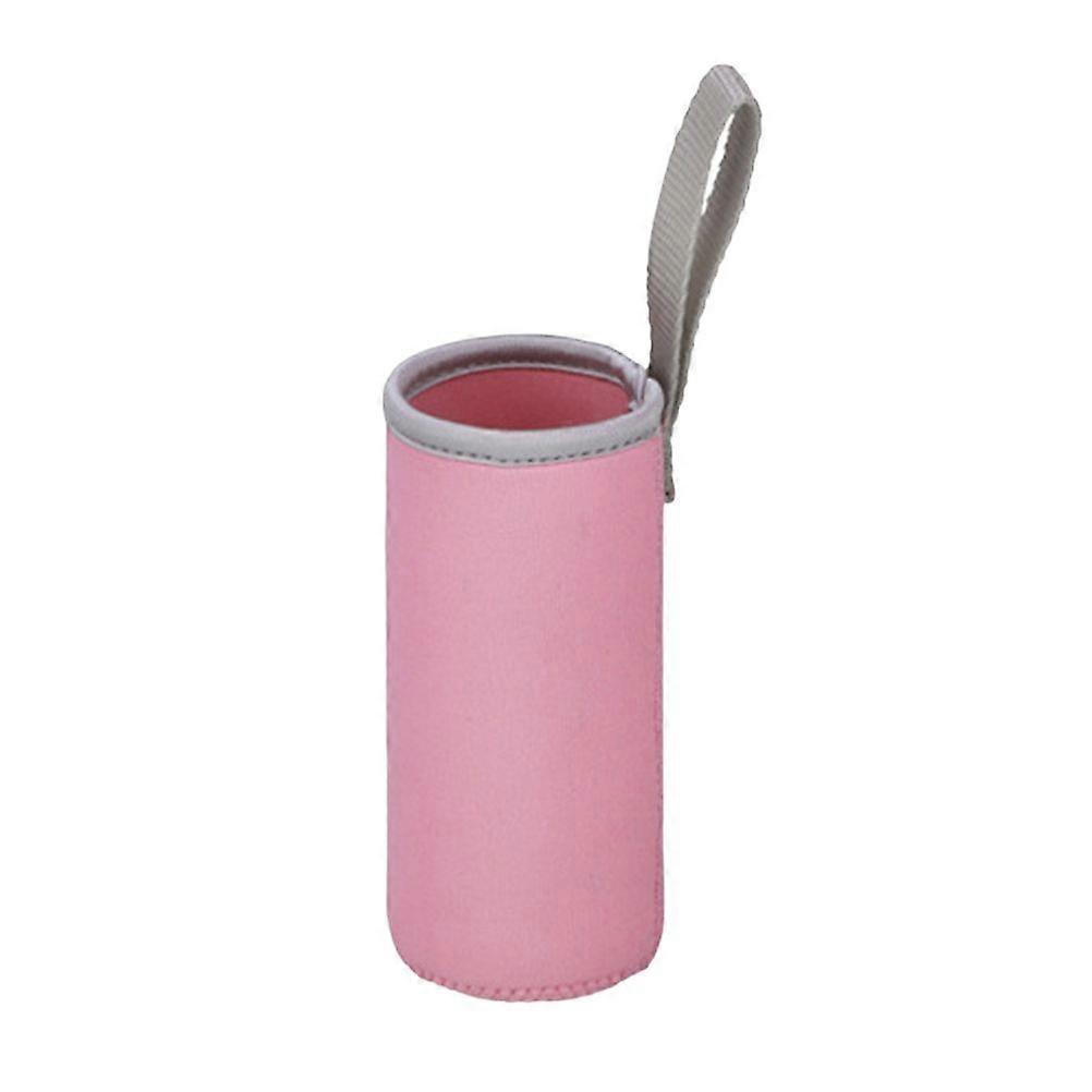 550ML Wasserflasche Tragetasche Beutelabdeckung isolierte Wasserflaschenhalter Bechersets Ideal für Edelstahl, Glas oder Kunststoff Größe - 6,8 * 19 cm (Light Pi