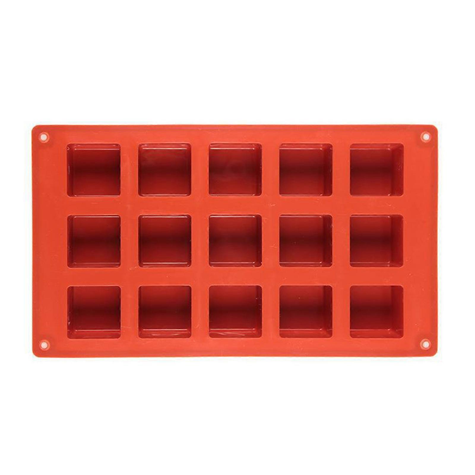 15 Cavity Square Silicone Molds Nonstick Mousses Cake Molds Cake Decorating Tool for Cheesecakes Enduring