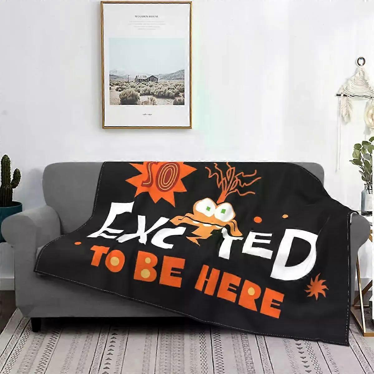 ss636 Inside Out 2 Anxiety Logo Decke So aufgeregt, hier zu sein Flanell Neuheit Soft Throw Decke für Bett Sofa Herbst/Winter