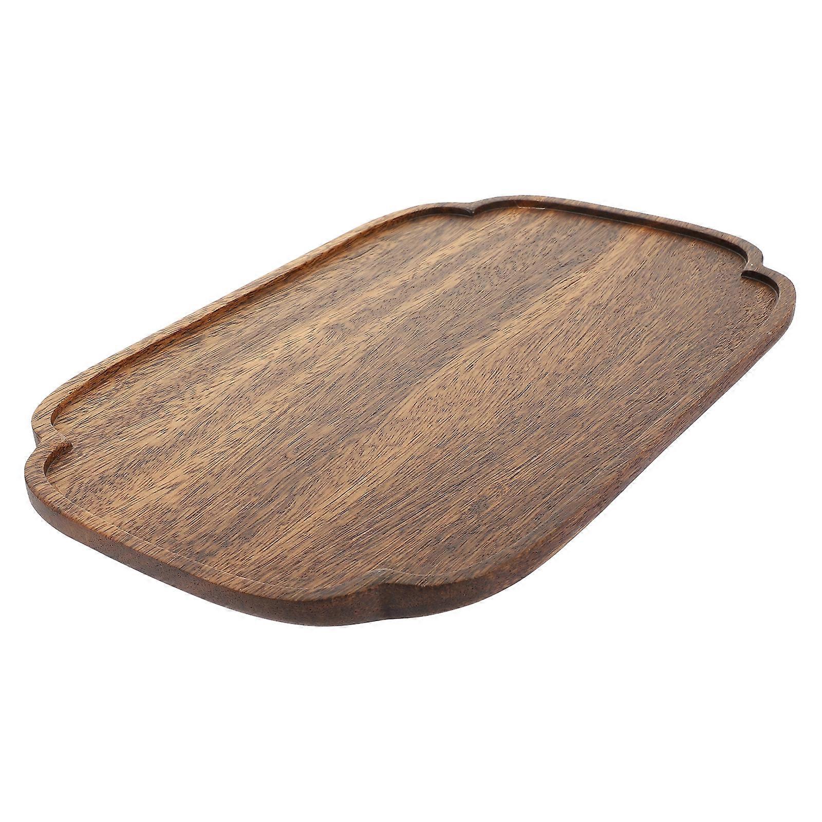 Wooden Serving Tray with Smooth Surface for Easy Cleaning – Versatile Fruit Platter and Food Dish for Home and Dining Table Use