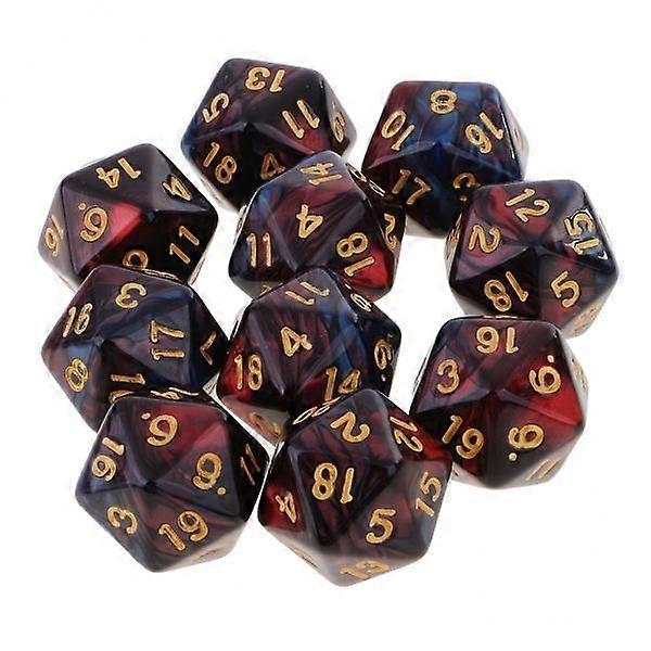2x10pcs 20 Sided D20 Polyhedral for Table Games +Black