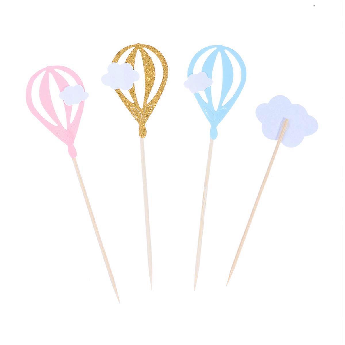 Birthday Decor, Hot Air Balloon Cupcake Toppers for Fun Parties, Event Embellishments