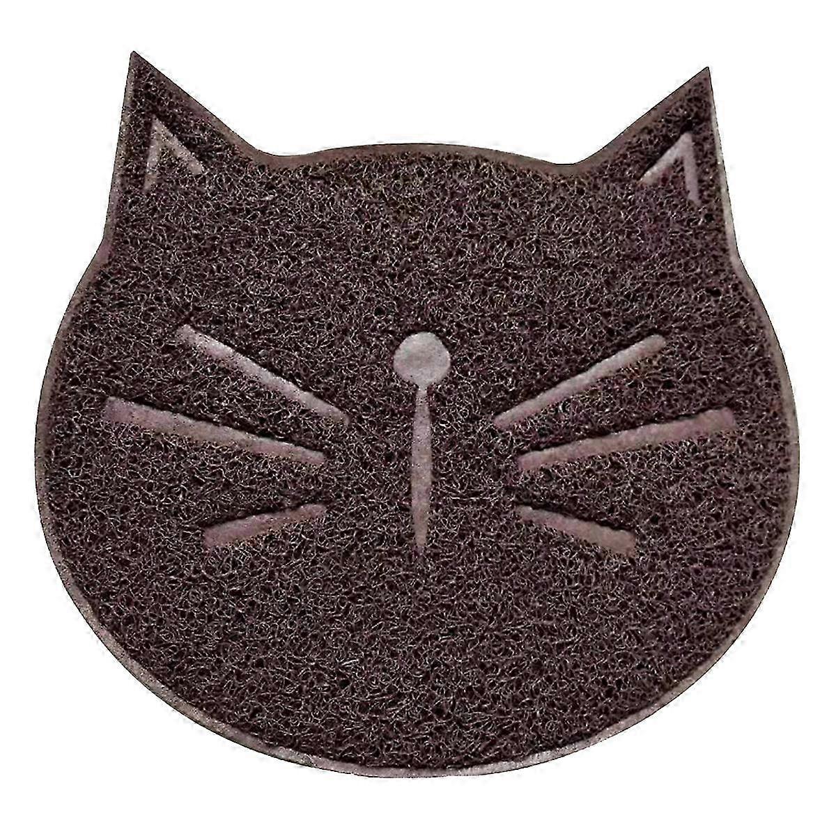 1pc Household Cat Litter Mat with Non-slip Design, Pet Supplies featuring a Face-shaped Design for Cats