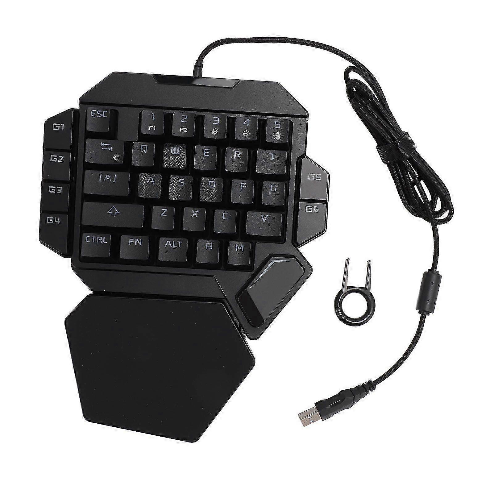 Compact RGB Mechanical Gaming Keyboard with 35 Keys and Blue Switches - Mini Keypad with Backlight and Wrist Rest for PC Gaming Enthusiasts