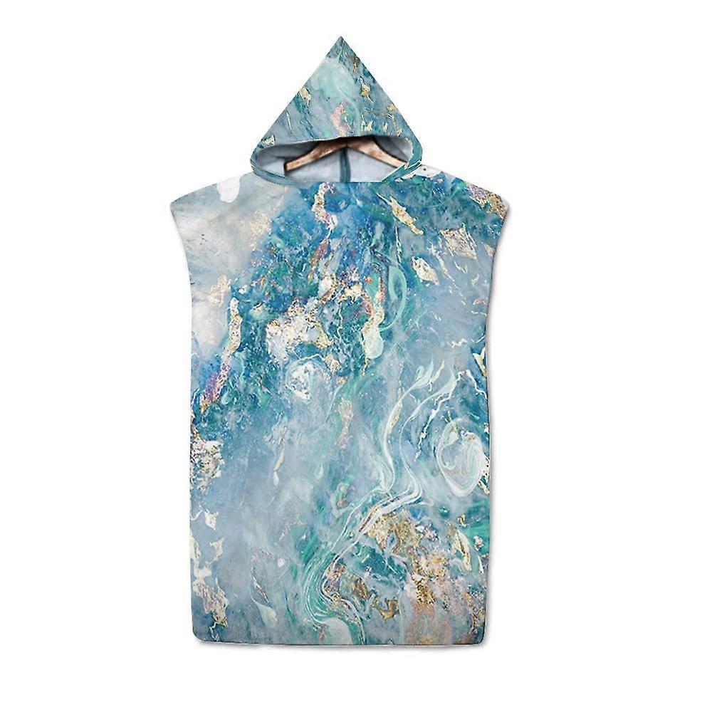 Bath Poncho Beach Towel with Hood Quick Drying Microfibre Green 75x110cm