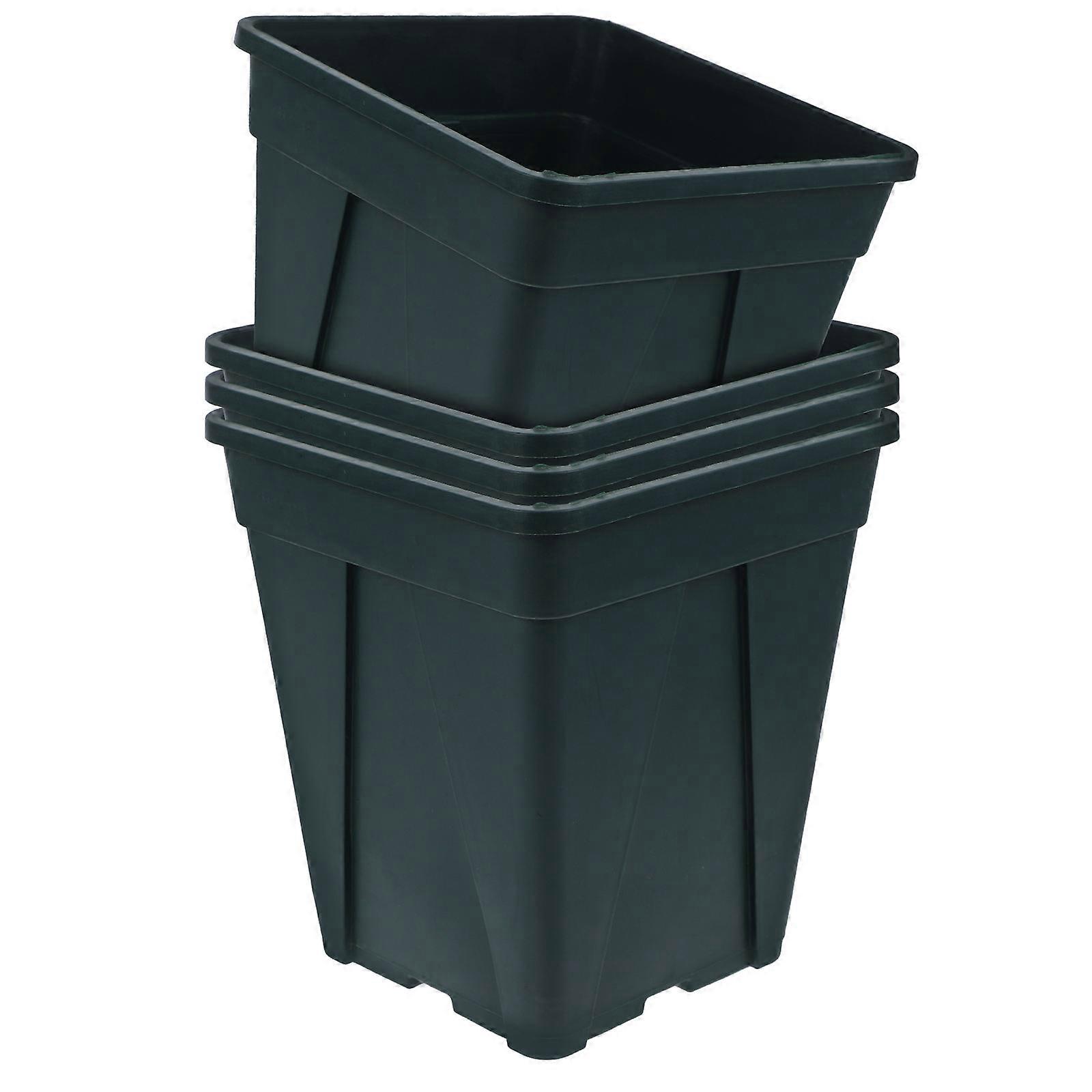 Small Square PP Plant Containers with Drainage Holes for Flower Starting Succulent Propagation 4Pack