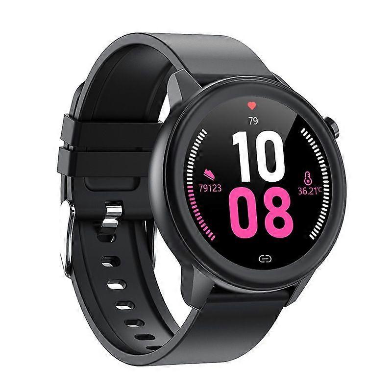 Smart watch, 1.3 inch full circle HD touch screen, IP68 waterproof, Black