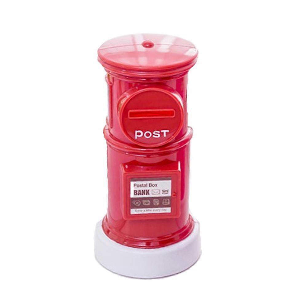 Childrens Saving Money Box Retro Mailbox Shape Piggy Bank present for Students Pupils Red 20.5*10cm Storage 1Set