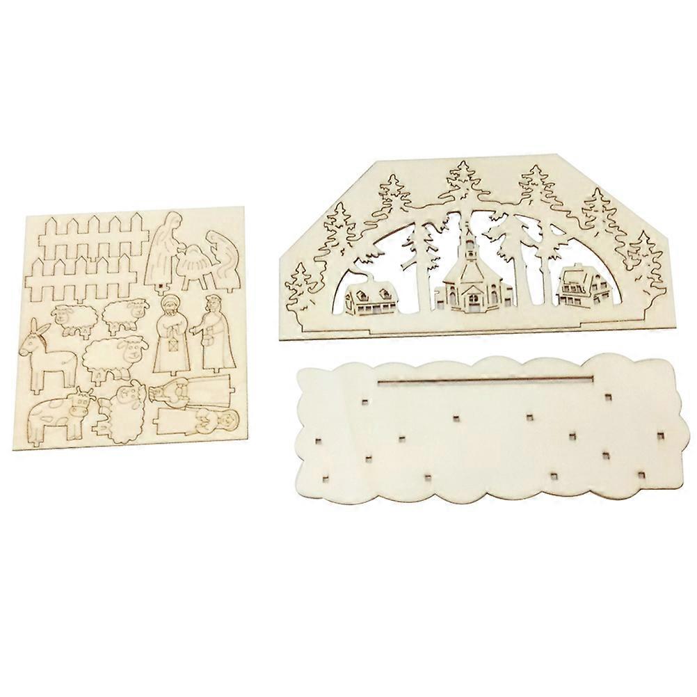 Ornaments Set Diy Nativity Scenes Desktop Decorative Model Friends Relatives Colleagues 3 Sets