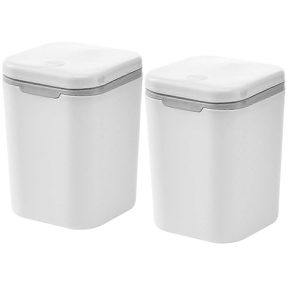 Desktop Rubbish Bin Multi-Function Small Trash Can for Office Workers 2Pcs