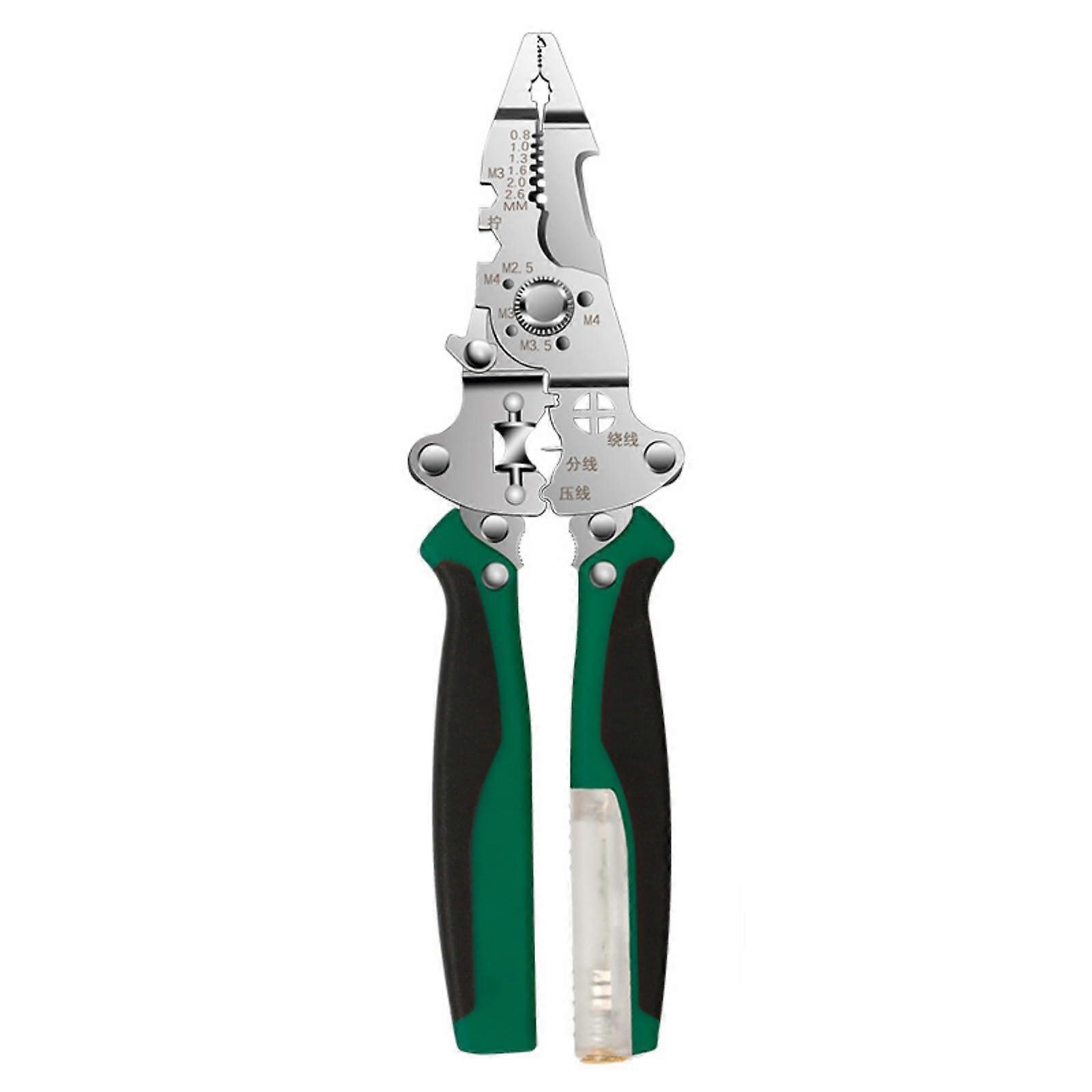 16 In 1 Wire Stripper Tool with Voltage Tester, Multi-Functional Crimping and Cutting Pliers for Electricians