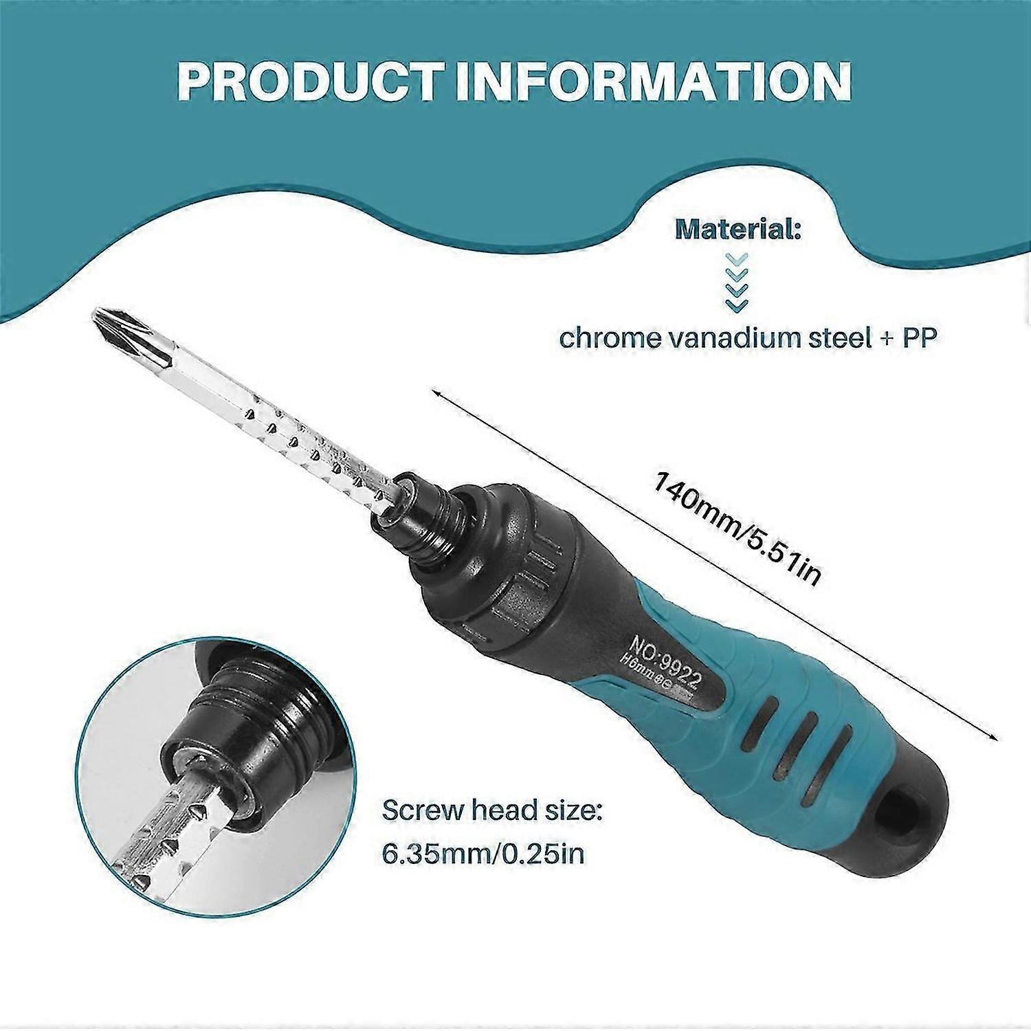 2in1 Precision Adjustable Ratchet Screwdriver Set Two-Way Slotted Magnetic Screwdriver Bits